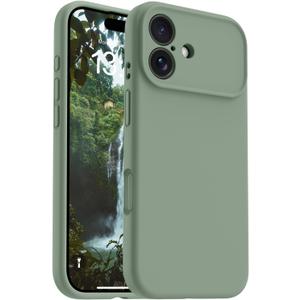 OTOFLY Magnetic for iPhone 17 Case,Compatible with Magsafe,Classic Liquid Silicone Mobile Phone Case,Integrated Camera Control Button,Anti-Scratch Microfiber Lining, Calke Green