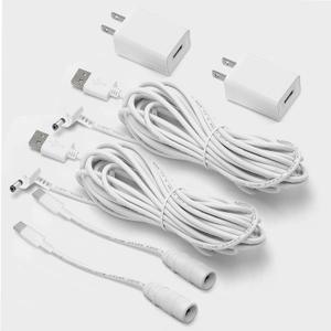 2 Pack Adapter Charger for Ring Stick Up Cam 3rd Gen/2nd & Ring Pan Tilt Stick Up Camera, Spotlight Cam Plus/Pro Indoor/Outdoor Weatherproof Charging Cable Barrel dc Plug Power Cord