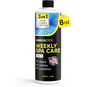 AquaDoc 3 in 1 Hot Tub Weekly Care - Concentrated Spa Water Conditioning Treatment to Help Reduce Residue, Improve Water Appearance, Enhance Comfort - Hot Tub Chemicals Made in USA - 8 oz