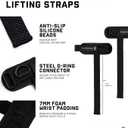 Gymreapers GripLink Lifting Straps Heavy Duty D-Ring Weight Lifting Wrist Straps with Anti-Slip Silicone Grip Beads, Adjustable Support for Deadlifts, Powerlifting, Cable Machines & Gym Training