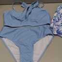 BAVADER Girls Swimsuit, Bathing Suit for Girls Tropical Floral Twist Cross Bikini Swimsuits for Teens with Cover Up Skirt Size 13-14Y