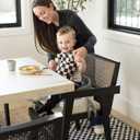 Tiny Twinkle Mess-Proof Splat Mats for Under high Chairs or Table Cover Art Projects for Baby and Toddler - Waterproof, Washable Floor or Table Splash mat 51" x 51" (Checkers Black)