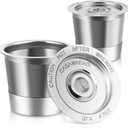 CASABREWS CASKF02 Reusable K Cup Filters, 2 Pack Stainless Steel Refillable Coffee Pods for Keurig 1.0 Brewers, Universal Fit, Eco-Friendly & BPA-Free (Silver)