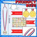 Nosiny 50 Pcs Cute Baseball Award Medals for Kids Gold Baseball Trophy Bulk with 50 Styles Award Stickers 1.5 Inches Neck Ribbon for Team Sports Toddler Preschool School Teacher Coach Favors Gift