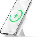 Magnetic Power Bank 3 in 1 10000mAh Wireless Charger with Foldable Stand, 20W USB-C Fast Charging Portable Slim Mag-Safe Battery Pack for iPhone 16/15/14/13/12 Series (White)