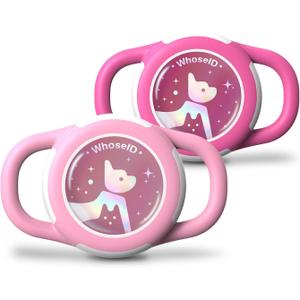 Waterproof Airtag Dog Collar Holder, Silicone & ABS Airtag Holder for Dog & Cat Collars, Ultra-Durable, Lightweight and Protective Airtag Case (Rose&Pink-1, Small)