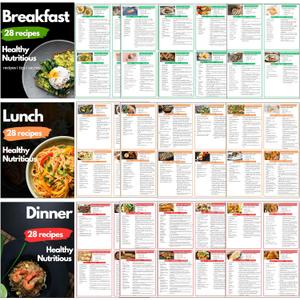 Diabetic Meal Planner for Type 2 Diabetes 4-Week Low Carb Low Sugar Meal Plan Chart Blood Sugar Control Food Guide, Portion Control, Easy Meal Prep Tracker