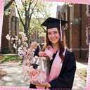 Resholder 24 Pcs Graduation Gift Bags Bulk 2026 Congrats Grad Clear Pink Floral Reusable PVC Bags with Handles for High School, College, Graduation Party Favors, 8x8x3.15 Inch, 1 count