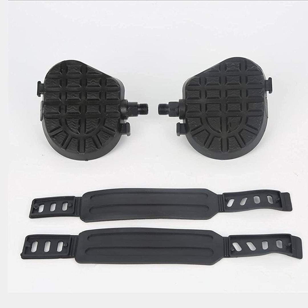 1/2 Exercise Bike Pedals for Indoor Bike, Stationary Bike, Spin Bike, Gym Pedals with Toe Clips, 1 pair