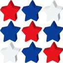 600 Pieces Patriotic Star Cutouts Paper 2 Inch Independence Day Red White Blue Die Cuts Star Shape 4th of July Classroom Bulletin Board Decor for Memorial Day School Craft DIY Projects