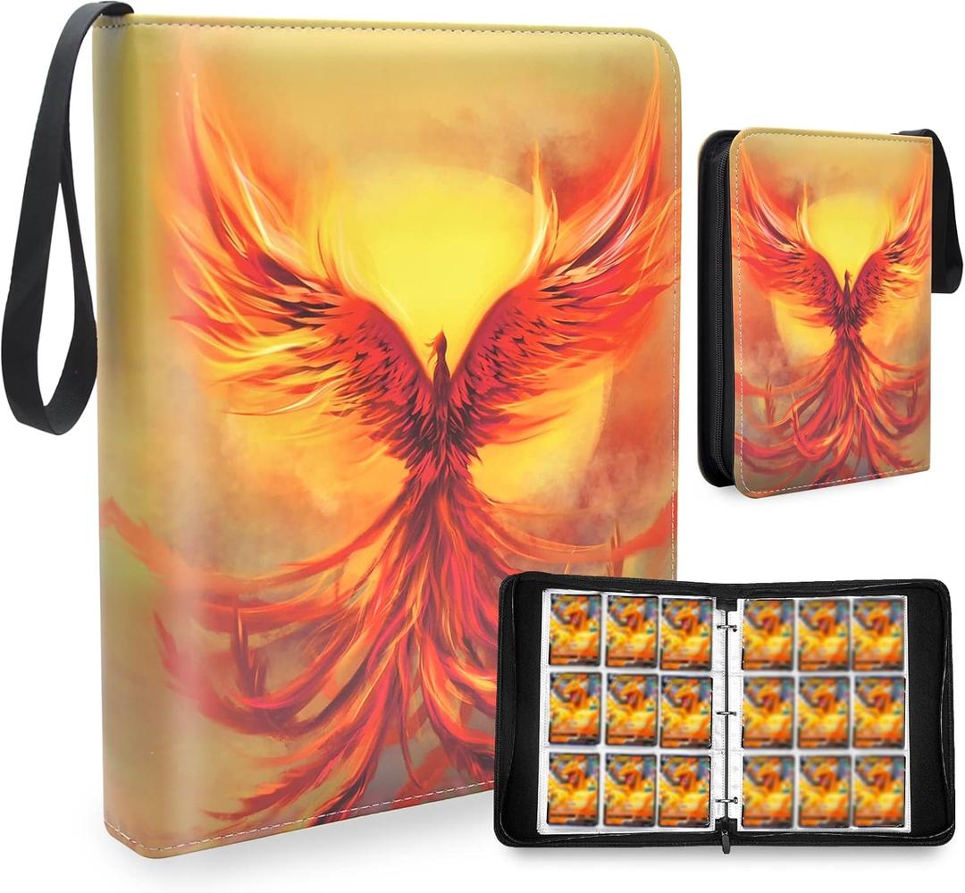 Card Binder for Trading Cards | 9 Pocket with 50 Sleeves up to 900 Cards | Holder Album School Choice for 1-18 Year Boys/Girls | Trading Card Binder Display Case (Card not included) (F1)