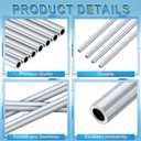 Blulu 12 Pcs Round Aluminum Tube 36 Inches Long Seamless Aluminum Tubing Metal Straight Pipe Industrial Metal Tubing for Home DIY Craft Model (0.24 Inch Od)