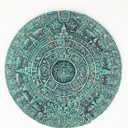 Genrico Aztec Stone Wall Calendar Decor Mayan Sculpture Green Malachite Mexican Souvenir Handmade god Teotihuacan 6.8 in Diameter - Weight 22 oz