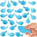 Deekin 24 Pcs Rubber Sharks Toys for Kids Mini Floating Rubber Sharks Cute Bathtub Toys for Shower Classroom Carnival Cake Decoration Birthday Pool Party Favors