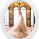 alblinsy Oval Picture Frames, Oval Wood Picture Frame Wooden Wall Hanging Picture Frames for Home Office Wall Décor (White, 12 inch)