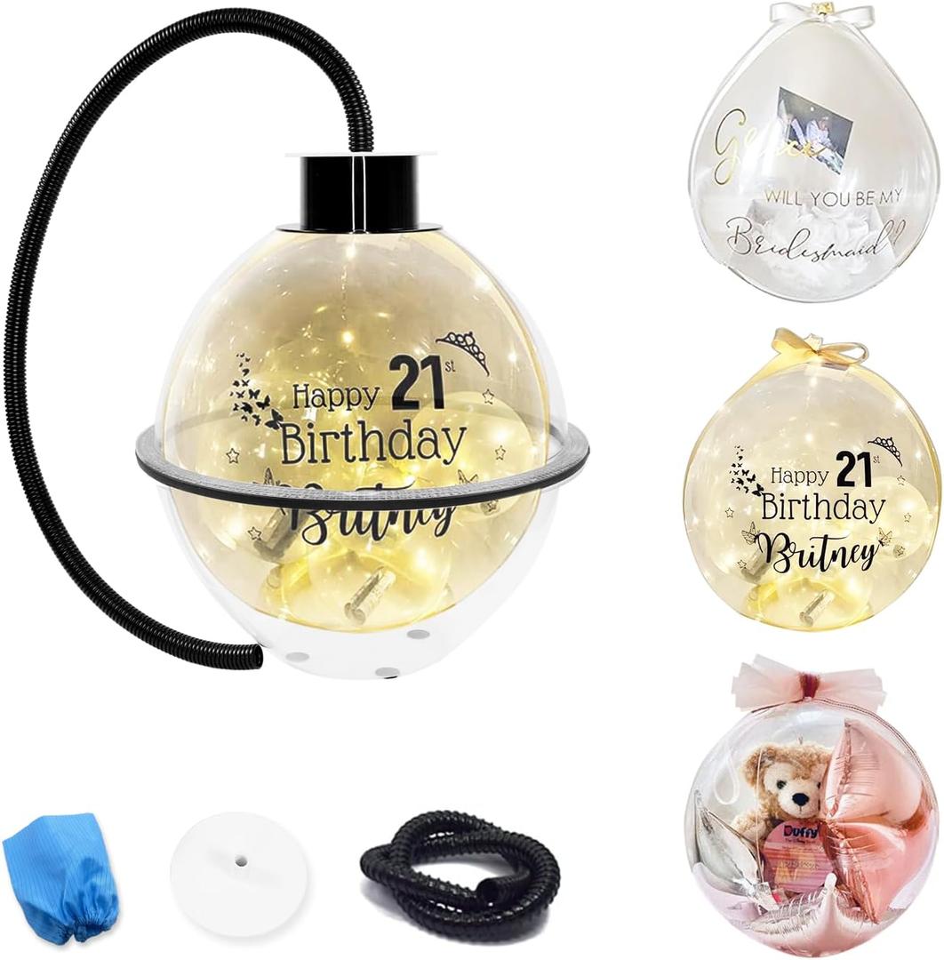 15"Balloon Stuffing Machine, Large Transparent Balloon Filling Tool, Gift Wrapping Machine for Stuffing Filling Plush Toys Bouquets, DIY Gifts Rose Bouquet,Birthday Party, Christmas Decoration