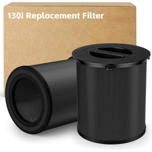 2-pack 130i Replacement Filter Compatible with PuroAir 130i Air Purifier, 3-Layer System pre Filter+HEPA Filter+Carbon Filter,Filters up to 99.9% of Smoke, Pollen, Dust and Common Household Pollutants