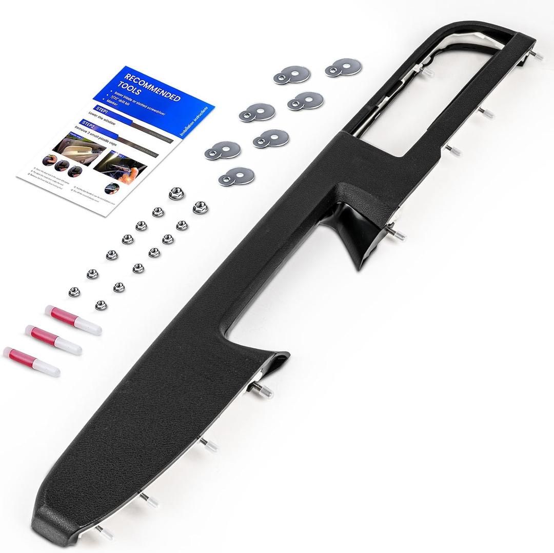 80994 Front Right Passenger Side Armrest Repair Kit Fit for Chevy Silverado Suburban Tahoe Avalanche For GMC Sierra Yukon 2010-2014 Door Panel with Release Handle Above Armrest - Black - GM# 84127325