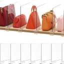 HBlife 8 Pack Clear Shelf Dividers, Vertical Purse Organizer for Closet Perfect for Sweater, Shirts, Handbags in Bedroom and Kitchen, Adjustable Acrylic Bookshelf for Organization