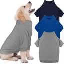 3 Pack Dog Sweater Fleece Pet Clothes Turtleneck Soft Warm Sweatshirt Dog Sweaters for Small Dogs Sweaters for Medium Dogs Boy Girl Pet(Gray+Royal Blue+Navy,S/M)