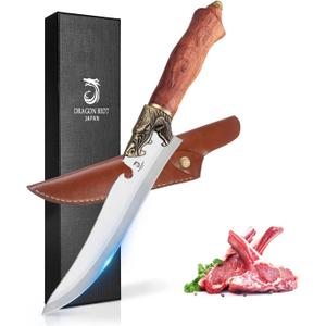 DRAGON RIOT Sharp Boning Knife for Meat Cutting, Full Tang Meat Deboning Knives with Sheath High Carbon Steel for Home Kitchen