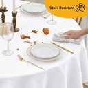 10-Pack White Round Tablecloths, 90 Inches, Stain-Resistant Polyester for 4-5 Ft Round Tables - Washable Table Covers for Weddings, Banquets, Birthday, Parties, Events