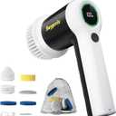 Electric Bathroom Cleaning Brush, Cordless Spin Scrubber Full Body Waterproof IPX7 with 6 Replaceable Brush Heads for Bathtub/Kitchen/Window/Home Cleaning -SD-CTB02
