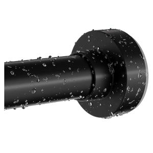 Black Shower Curtain Rod 34-66 Inches(2.8-5.5ft) Never Rust Adjustable Shower Rod Spring Tension Non Slip No Drilling Shower Rods for Bathroom Garland Window