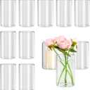 11pcs Glass Cylinder Vases for Centerpieces, Floating Glass Candle Holder for Dinner Table 6 Inch Tall Clear Flower Vases for Wedding Decoration, Birthday Party, Home, Holiday