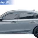 YQAUTEC Window Visors Rain Guards for 2022 2023 2024 2025 2026 Honda Civic, Out-Channel Window Vent Wind Deflectors Visors Shades for 22 23 24 25 26 Civic, for Sedan ONLY