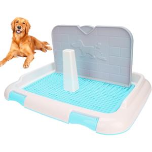 Shipenophy Dog Toilet Indoor Puppy Training Toilet Cat Potty Fence Indoor Dog Potty Tray Dog Scheduled Urination Potty Tray for Keeping Paws Dry and Floors Clean(Blue)