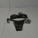 Womens Metallic Bikini Sets - Sexy Two Piece Summer Glitter Swimsuit Top Tie Side Large