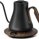 Electric Kettles, INTASTING Gooseneck Electric Kettle, 1 Temperature Control, Stainless Steel Inner, Quick Heating, for Pour Over Coffee, Brew Tea, Boil Hot Water, 1500W/0.9L (Glossy Black)