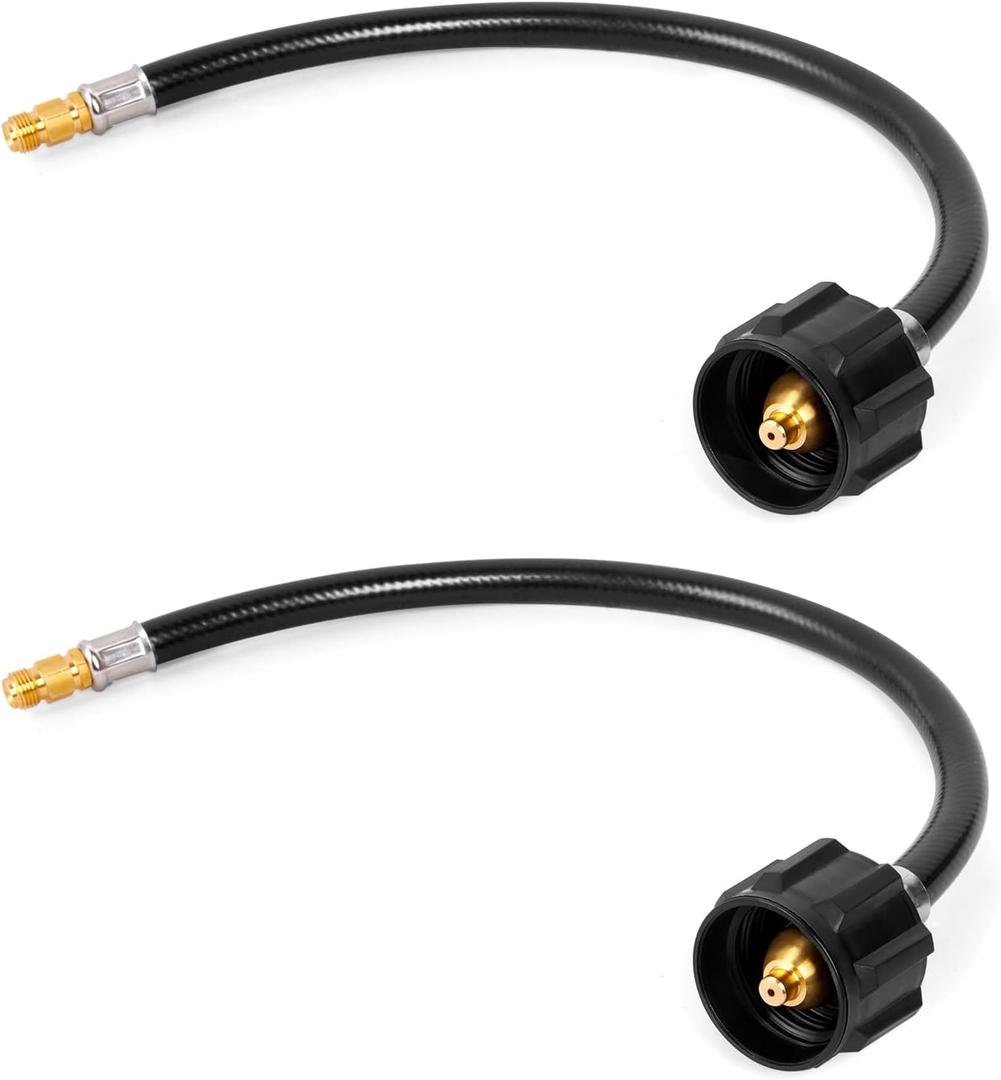GASPRO 15 Inch RV Propane Hose with 1/4" Male Inverted, Camper Propane Hose Replacement for 2-Stage Auto Changeover Regulator, 2-Pack