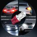 Yorkim 7443 Led Bulb Red, 7440 Bulb Red 7444na Led with Projector Replacement Lamp for Stop Lights Brake, Tail Light, Pack of 2
