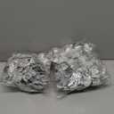 SolarStar 12 PCS Siver Glitter Poinsettias Artificial Christmas Flowers, 5.5 inches, with Clips for Christmas Tree Decoration, Home, Wedding, Party, Wreath Decoration Xmas Tree Ornaments (Silver)