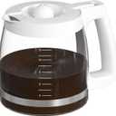12-Cup Replacement Glass Carafe Pot Compatible with Hamilton Beach Coffee Maker Models 46310, 49980R, 49976, 49966, 49350, 49957, 49954, 49933, 49980A, 49983, 49618, 46300, 49950, White