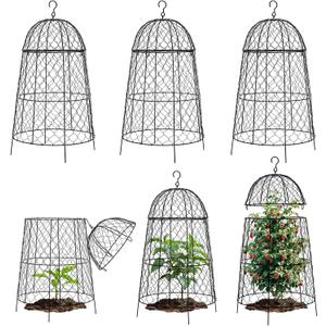 DFJFIFF Chicken Wire Plant Covers,20×12.6in Large Size Rust-Proof Plant Cages for Outdoor Plants, Flip-top Design for Easy Assembly, Rugged, Plants Protectors from Animals, 6-Pcs