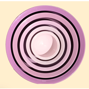 CaliBowl 5Piece NonSpill Plastic Mixing Bowl Set  Reusable Nesting Kitchen Bowls with Concave Inner Lip and NonSlip Base  Ideal for Baking, Prepping, Cooking and Serving  Dusty Plum