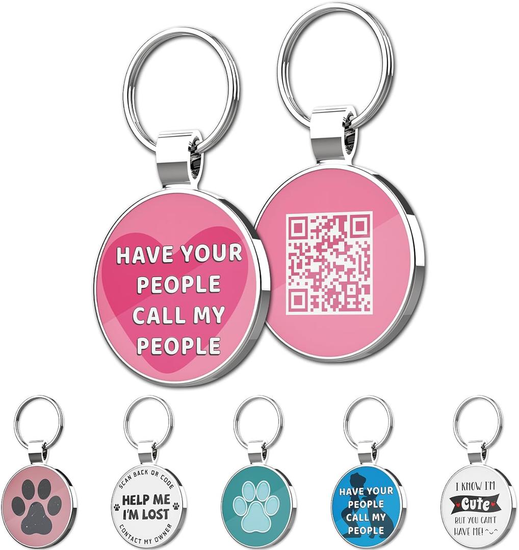MYLUCKYTAG QR Code Pet ID | Personalized Dog & Cat Collar Tag | Online Profile with Instant Scanned Location Alert Email