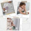 Moonkie Silicone Baby Sippy Cups | 3 Stages Training Cup Straw Cup for Infants Toddlers and Kid | 4 oz 2Pack (Blush + Mauve)