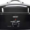HomeCraft Electric Roaster Oven, 18-Quart Capacity for Turkey, Chicken, Meat, Vegetables, Full-Range Temperature Control, Lift-Out Rack, and Removable Enamel Pot Included, Black