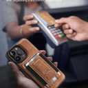 for iPhone 16 Pro Max Leather Case with Card Holder & Kickstand, [Compatible with Magsafe] Protection Slim Phone Cover with Stand (Brown, iPhone 16 Pro Max)