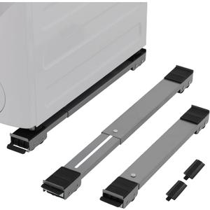 LUCKUP Heavy Duty Appliance Rollers, Extendable Washing Machine Stand Furniture Rollers Mobile Fridge Base Furniture Sliders for Refrigerators Washer and Dryer Support 660 lbs, Silver (17.1 - 27.3" adjustable)