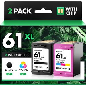 61XL Ink Cartridge Black Color Combo Pack Replacement for HP Ink 61 HP61XL ENVY 4500 5530 4501 4502 OfficeJet 2620 4630 4635 4632 DeskJet 1000 1010 1050 1510 2050 2510 2540 3000 3050 3510 2542 Printer