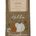 Homewear Embroidered Hand Towels - Hello Pumpkin, Pack Of 6
