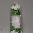 24 Pack White 5 ft Artificial Tulips Hanging Flower Garland Decorations Spring Summer Dangling Faux Tulip Floral Vine Strings with Hooks for Wall Ceiling Wedding Tea Party
