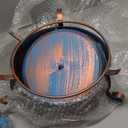 dreamysoul Metal Bird Bath for Outside, Birdbaths Outdoors with Planter and Feeder, Garden Blue Bird Baths with Solar Lights