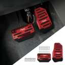 2PCS Non-Slip Car Pedal Covers, Premium Aluminum Alloy Gas and Brake Pedals Covers for Safe Driving, Automatic Transmission Pedal Covers Replacement Kit, Universal Car Accessories for Most Car (Red)