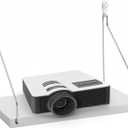 Projector Shelf for Wall No Drilling, 12" x 8" Wall Mount Shelf for Projector, Xbox, PS5, DVD Player (White)
